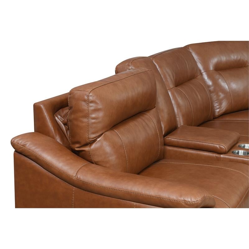 Steve Silver Casa Brown Leather Power, Steve Silver Leather Couch