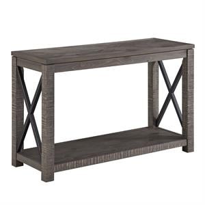 Steve Silver Dexter Distressed Driftwood Wood and Metal Sofa Table