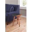 Caspian Slate/Natural Matte Finish Round Accent End Table with Brown wood detail