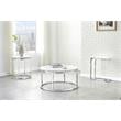 Steve Silver Echo White Marble and Chrome Metal Round Cocktail Table