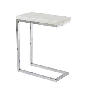 steve silver echo white marble and chrome chairside end table