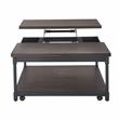 Steve Silver Prescott Smokey Oak and Black Metal Lift-Top Square Cocktail Table