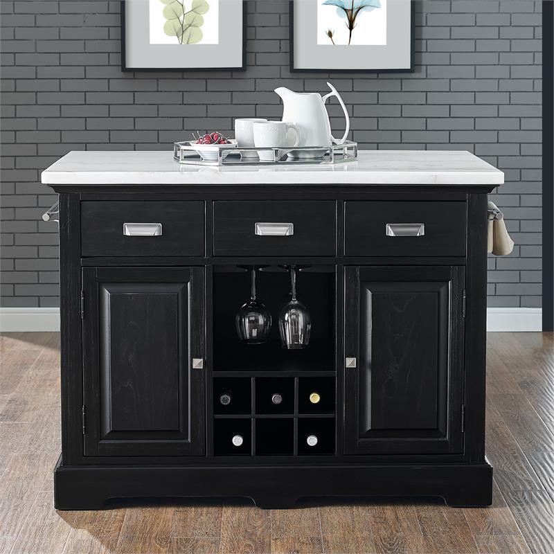 Steve Silver Aspen Ebony Finished Wood Kitchen Island