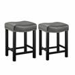Steve Silver Aspen Gray Faux Leather Solid Wood Counter Stool