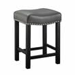 Steve Silver Aspen Gray Faux Leather Solid Wood Counter Stool
