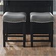 Steve Silver Aspen Gray Faux Leather Solid Wood Counter Stool