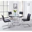 Steve Silver Escondido Chrome and Glass Top Dining Table
