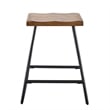 Steve Silver Landon Natural Honey Brown Wood and Black Metal Counter Stool