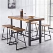 Steve Silver Landon Natural Honey Brown Wood and Black Metal Counter Stool