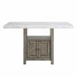 Steve Silver Grayson White Marble and Driftwood Counter Height Dining Table