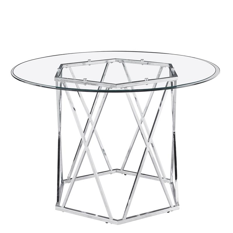 Steve Silver Escondido Glass Top 5-Piece Dining Set with Black Chairs