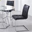 Steve Silver Escondido Glass Top 5-Piece Dining Set with Black Chairs