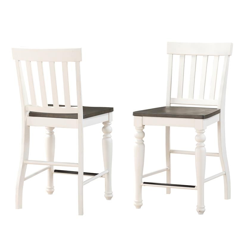 Steve Silver Joanna Two-Tone Ivory and Dark Oak 5-Piece Counter Height Set