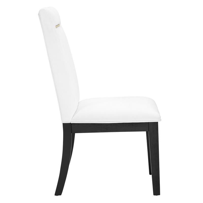 Steve Silver Yves Rubbed Charcoal 7-Piece Dining Set with White Side Chairs