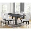 Steve Silver Yves Rubbed Charcoal 7-Piece Dining Set with White Side Chairs