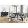 Steve Silver Yves Rubbed Charcoal 8-Piece Dining Set with Gray Side Chairs