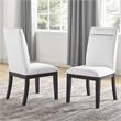 Steve Silver Yves Rubbed Charcoal 9-Piece Dining Set with White Side Chairs