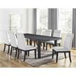 Steve Silver Yves Rubbed Charcoal 9-Piece Dining Set with White Side Chairs