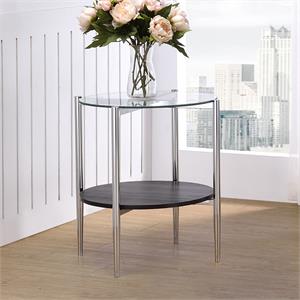 bayliss clear tempered glass modern end table