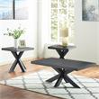 Harris Ebony Finish Wood Pedestal Cocktail Table