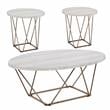 Rowyn Faux White Marble 3-Pack Metal Occasional Set