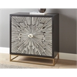 Steve Silver Amika Black and Ivory 2-Door Sunburst Wood Accent Cabinet
