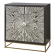 Steve Silver Amika Black and Ivory 2-Door Sunburst Wood Accent Cabinet