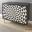 Steve Silver Benzara Black and Ivory 2-Door Wood Accent Cabinet