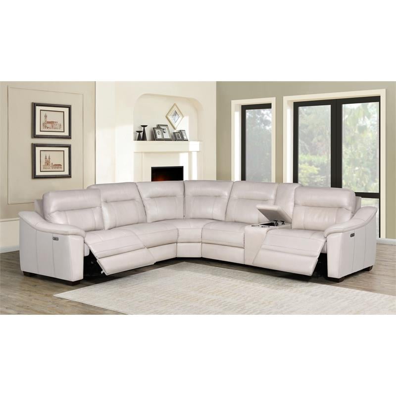 Steve Silver Casa Ivory Leather Power Reclining Sectional