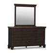 Bear Creek Chocolate and Honey Brown Nine-Drawer Wood Dresser and Mirror