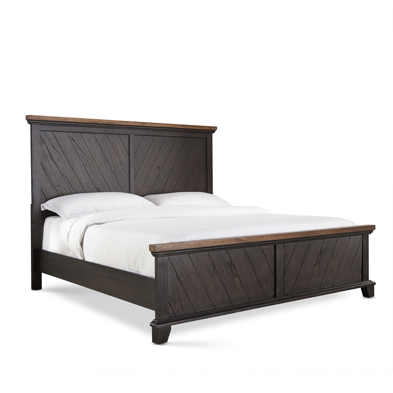 Bear Creek Chocolate and Honey Brown Wood King Panel Bed