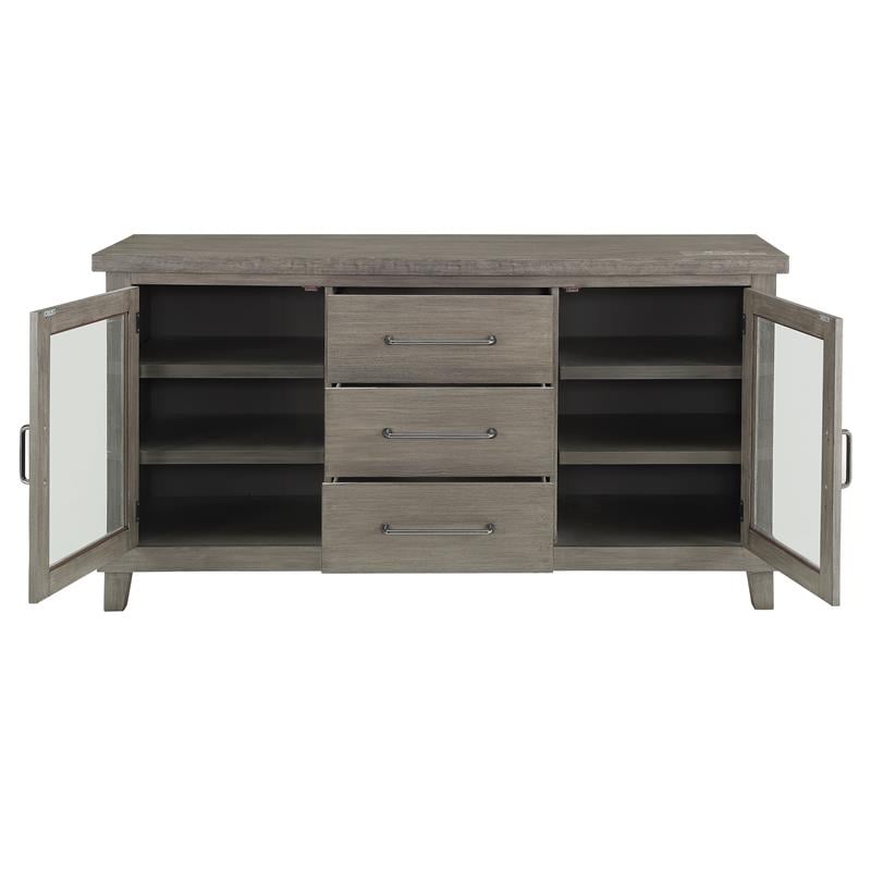 Steve Silver Mila Washed Gray Wood 3-Drawer Server