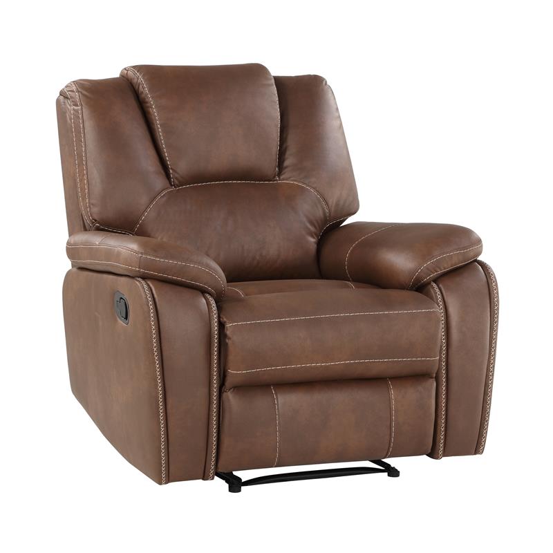Steve Silver Katrine Brown Faux Leather Manual Recliner