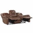 Steve Silver Katrine Brown Faux Leather Manual Reclining Sofa