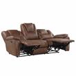 Steve Silver Katrine Brown Faux Leather Reclining 3-Piece Living Room Set