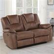 Steve Silver Katrine Brown Faux Leather Reclining 3-Piece Living Room Set