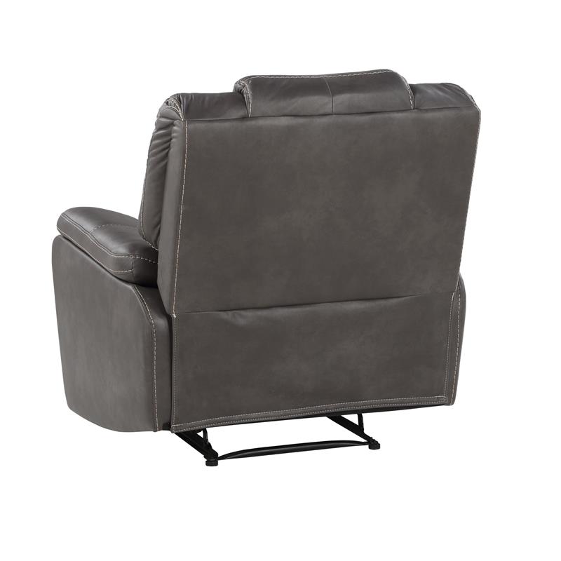 Steve Silver Katrine Charcoal Gray Faux Leather Manual Recliner