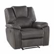 Steve Silver Katrine Charcoal Gray Faux Leather Manual Recliner