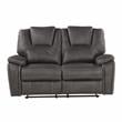 Steve Silver Katrine Charcoal Faux Leather Manual Reclining Loveseat