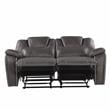 Steve Silver Katrine Charcoal Faux Leather Manual Reclining Loveseat