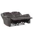 Steve Silver Katrine Charcoal Faux Leather Manual Reclining Loveseat