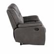 Steve Silver Katrine Charcoal Faux Leather Manual Reclining Loveseat