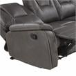 Steve Silver Katrine Charcoal Faux Leather Manual Reclining Loveseat
