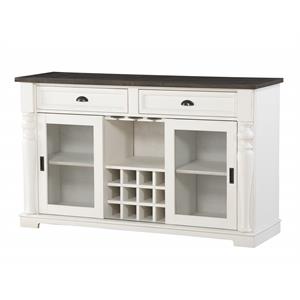 Joanna Ivory and Dark Oak Wood Farmhouse Style Server with Storage
