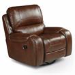 Steve Silver Keily Brown Faux Leather Manual Swivel Glider Recliner Chair