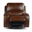 Steve Silver Keily Brown Faux Leather Manual Swivel Glider Recliner Chair