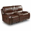Steve Silver Keily Brown Faux Leather Manual Glider Recliner Loveseat
