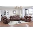 Steve Silver Keily Brown Faux Leather Manual Glider Recliner Loveseat