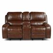 Steve Silver Keily Brown Faux Leather Manual Glider Recliner Loveseat