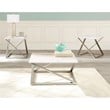 Steve Silver Zurich Square White Faux Marble Mixed Media End Table